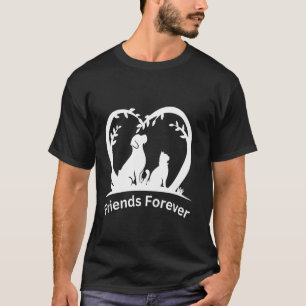 Freunde für immer Ich liebe Hund und Katze Herz Te T-Shirt
