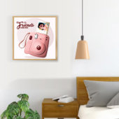 Freunde für immer mit rosafarbener Kamera und Foto Poster