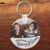 Freunde für immer | Name und Datum des Fotos hochl Schlüsselanhänger (Vorderseite)