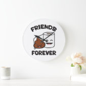 Freunde für immer - Papierrollen für Kack und Toil Große Wanduhr (Zuhause)