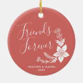 Freunde für immer Personalisierte BESTE FREUNDIN B Keramik Ornament (Hinten)