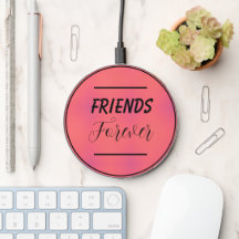 "Freunde für immer" Phrase Pink und Lila Hintergru