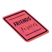 "Freunde für immer" Phrase Pink und Lila Hintergru Magnet (Rechte Seite)