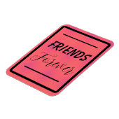 "Freunde für immer" Phrase Pink und Lila Hintergru Magnet (Linke Seite)