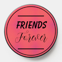 "Freunde für immer" Phrase Pink und Lila Hintergru