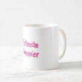 Freunde für immer Pink Hört Typografie Freundschaf Kaffeetasse (VorderseiteRechts)