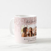 Freunde für immer Rose Gold Glitzer Tropfen Foto Kaffeetasse (Vorderseite Links)