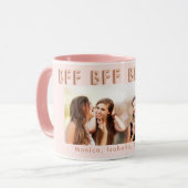 Freunde für immer Rose Gold Schwarz Foto BESTE FRE Tasse (Vorderseite Links)