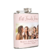 Freunde für immer Rose Goldene Rose Foto Namen Flachmann (Rechts)