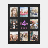Freunde für immer schwarz-rosa Foto Collage Fleecedecke (Vorderseite)