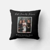Freunde für immer Schwarz-weiße Namen Foto Kissen (Rückseite)