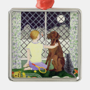 Freunde für immer silbernes ornament