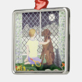 Freunde für immer silbernes ornament (Links)