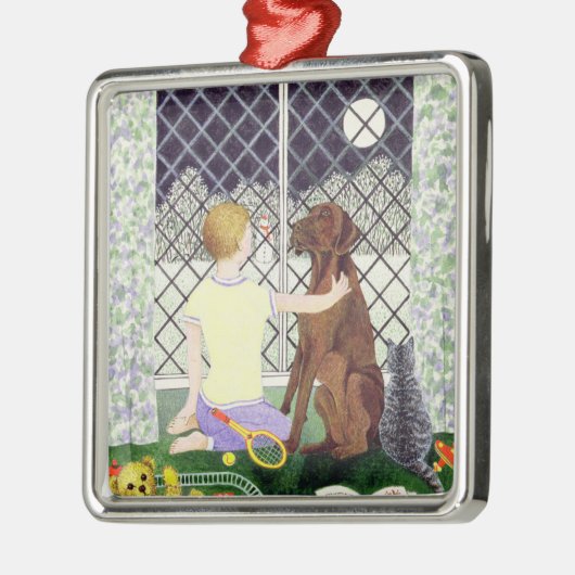 Freunde für immer silbernes ornament (Links)