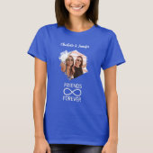 Freunde für immer unendliche Foto Namen blau T-Shirt (Vorderseite)