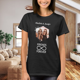 Freunde für immer unendliche Foto Namen schwarz T-Shirt