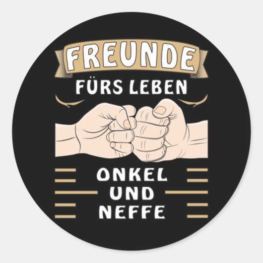 FREUNDE FÜR LEBENSUNKEL UND Nephew Runder Aufkleber (Vorderseite)