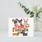 Freunde Furever Hunde Welpen Postkarte (Stehend Vorderseite)
