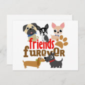 Freunde Furever Hunde Welpen Postkarte (Vorne/Hinten)