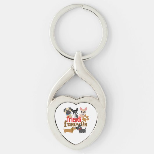 Freunde Furever Hunde Welpen Schlüsselanhänger (Vorderseite)