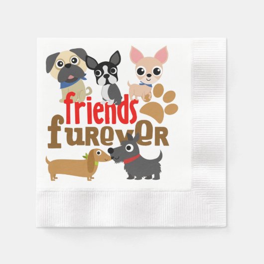 Freunde Furever Hunde Welpen Serviette (Vorderseite)