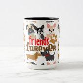 Freunde Furever Hunde Welpen Zweifarbige Tasse (Mittel)