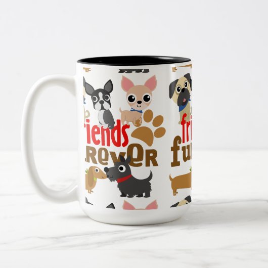 Freunde Furever Hunde Welpen Zweifarbige Tasse (Links)