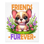 Freunde Furever Pun. Niedlicher Bulldog-Hündchen Fotodruck (Vorne)