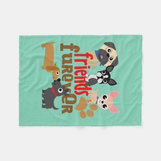 Freunde Furever verfolgt Welpen Fleecedecke (Vorderseite (Horizontal))