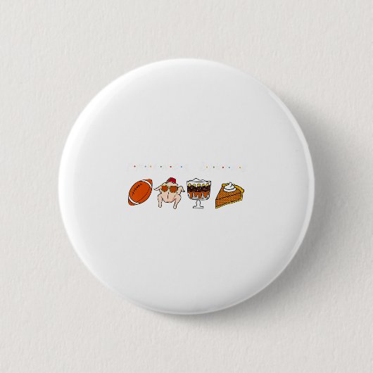 Freunde geben Truthahn Fußll Kürbis Thanksgiving Button (Vorderseite)