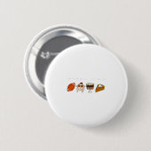 Freunde geben Truthahn Fußll Kürbis Thanksgiving Button (Vorne & Hinten)