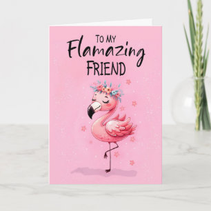 Freunde Geburtstag mit Flamingo Fabulous und Spaß Karte