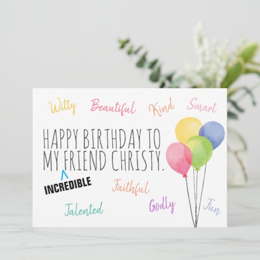 Freunde Geburtstag, Sie sind unglaublich! Karte (Stehend Vorderseite)