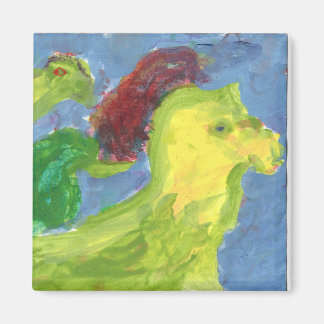 Freunde gehen zum Entdecken von Magneten Magnet