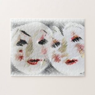 Freunde Gesicht Abstrakt Puzzle