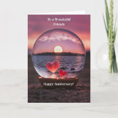 Freunde glücklicher Hochzeitstag mit Herz Karte (Vorderseite)