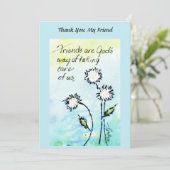 Freunde - Gott kümmert sich um uns Zeichnend Spric Dankeskarte (Stehend Vorderseite)