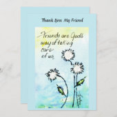 Freunde - Gott kümmert sich um uns Zeichnend Spric Dankeskarte (Vorne/Hinten)