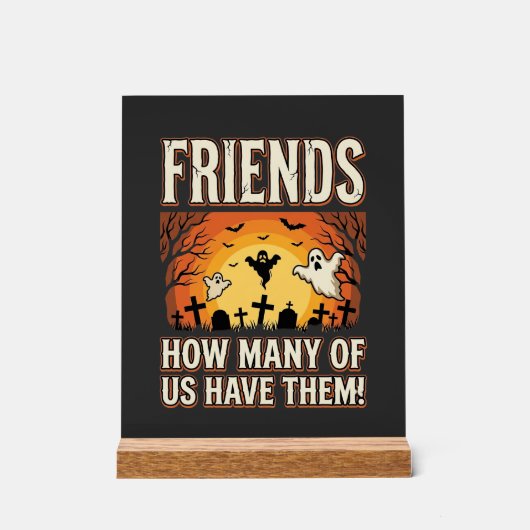 Freunde Halloween Geist Friedhof Design_1 Acrylschild (Vorderseite)