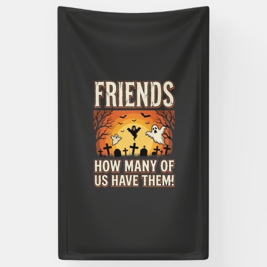 Freunde Halloween Geist Friedhof Design_1 Banner (Vertikal)