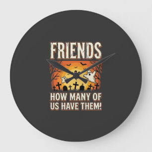 Freunde Halloween Geist Friedhof Design_1 Große Wanduhr
