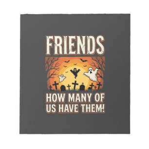 Freunde Halloween Geist Friedhof Design_1 Notizblock