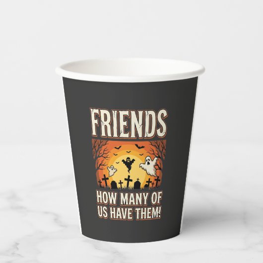 Freunde Halloween Geist Friedhof Design_1 Pappbecher (Vorderseite)
