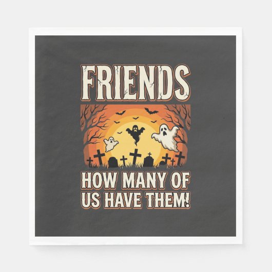 Freunde Halloween Geist Friedhof Design_1 Serviette (Vorderseite)