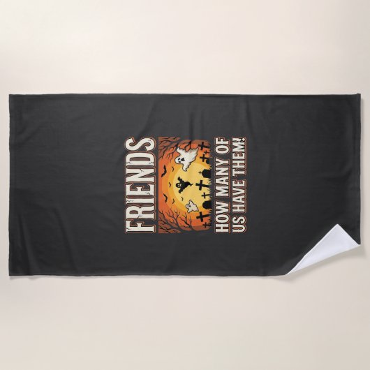Freunde Halloween Geist Friedhof Design_1 Strandtuch (Vorderseite)