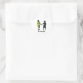 Freunde Herz-Aufkleber (Tasche)