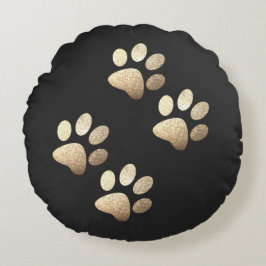 Freunde Hund funkeln weicher Ocher Rundes Kissen