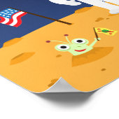 Freunde im All, niedliche Kinder Cartoon Mauer Kun Poster (Ecke)