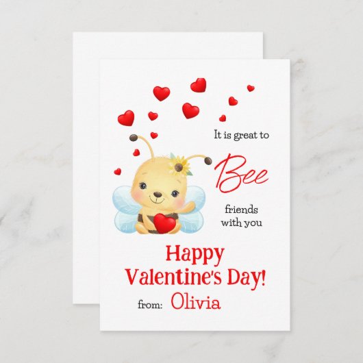 Freunde im Klassenzimmer Valentine's Day Card Einladung (Vorne/Hinten)