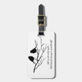 Freunde immer in Ihrem Heart Zitat mit Vögeln Gepäckanhänger (Vorderseite vertikal)